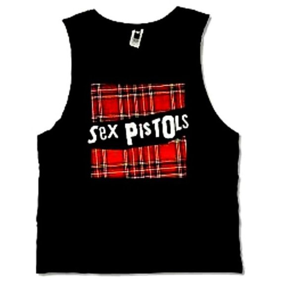 Sex Pistols Plaid Logo punk rock Official Tank Top XL NWT - Picture 3 of 4